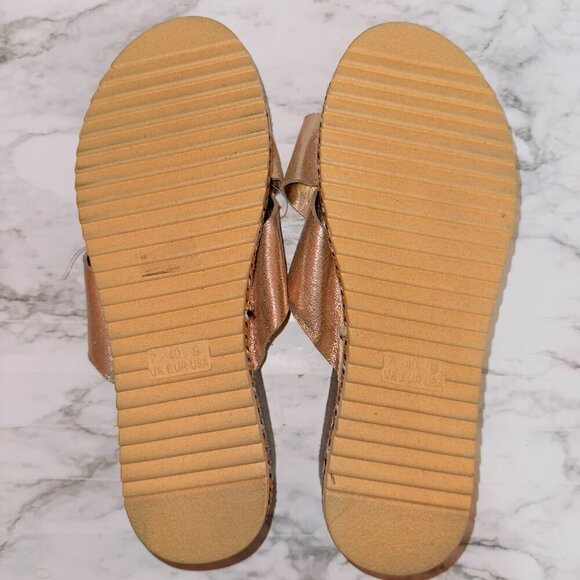 London Rag Women's Platform Open Toe Oprah Bronze Casual Slip On Sandals size 9 - Picture 7 of 8